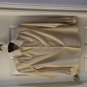 Vintage Regina Porter For Porterhouse Cream Polyester Silk Blouse w Scarf  Sz 10